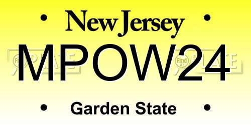 MPOW24 New Jersey License Plate