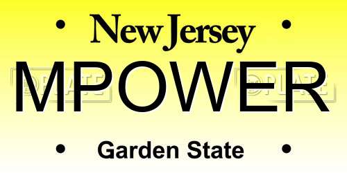 MPOWER New Jersey License Plate