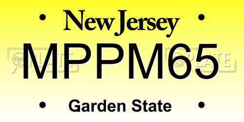 MPPM65 New Jersey License Plate