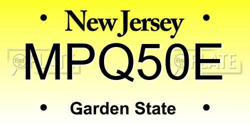 MPQ50E New Jersey License Plate
