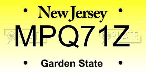 MPQ71Z New Jersey License Plate