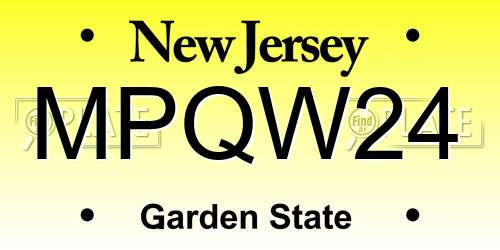 MPQW24 New Jersey License Plate