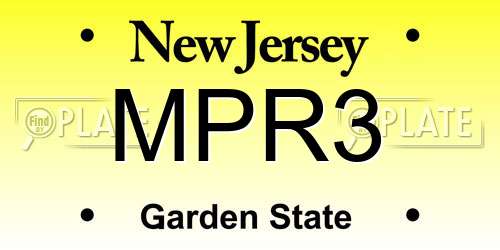MPR3 New Jersey License Plate