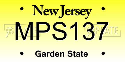 MPS137 New Jersey License Plate