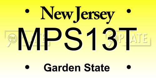MPS13T New Jersey License Plate