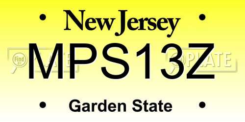 MPS13Z New Jersey License Plate