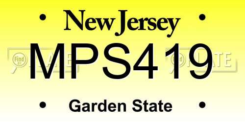 MPS419 New Jersey License Plate