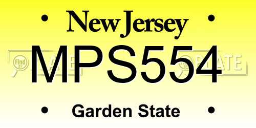 MPS554 New Jersey License Plate