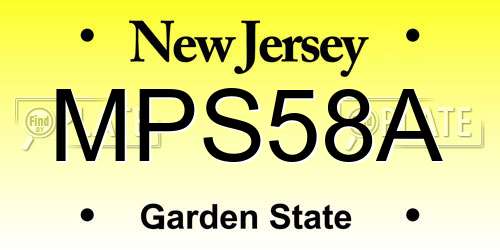 MPS58A New Jersey License Plate