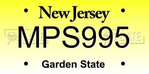 MPS995 New Jersey License Plate