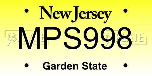 MPS998 New Jersey License Plate