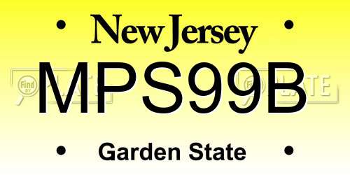 MPS99B New Jersey License Plate