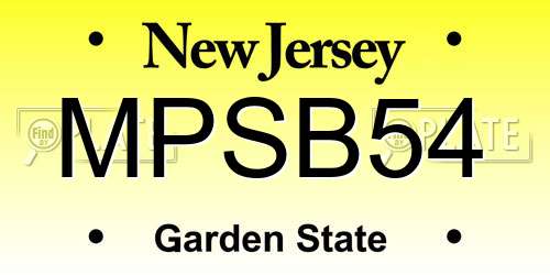 MPSB54 New Jersey License Plate