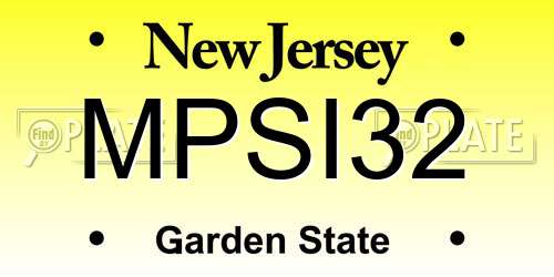 MPSI32 New Jersey License Plate
