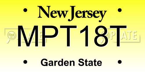 MPT18T New Jersey License Plate