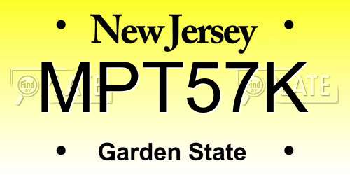 MPT57K New Jersey License Plate