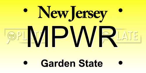 MPWR New Jersey License Plate