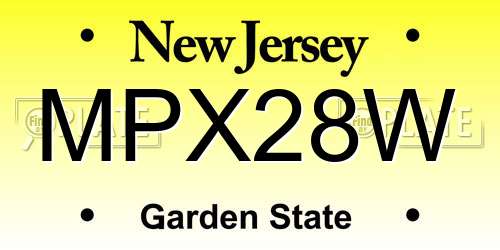 MPX28W New Jersey License Plate