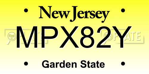 MPX82Y New Jersey License Plate