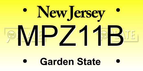 MPZ11B New Jersey License Plate