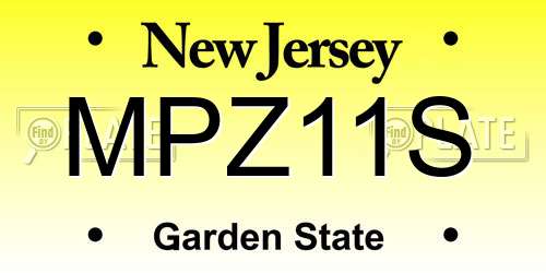 MPZ11S New Jersey License Plate