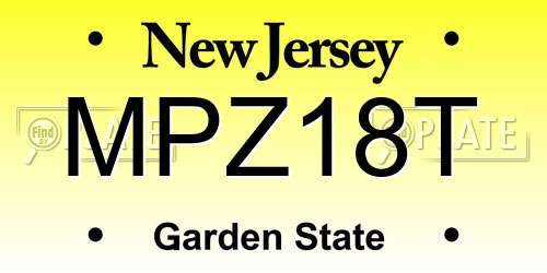 MPZ18T New Jersey License Plate