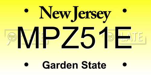 MPZ51E New Jersey License Plate