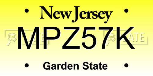 MPZ57K New Jersey License Plate