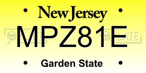 MPZ81E New Jersey License Plate