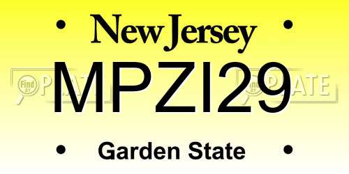MPZI29 New Jersey License Plate
