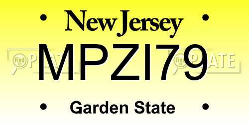 MPZI79 New Jersey License Plate