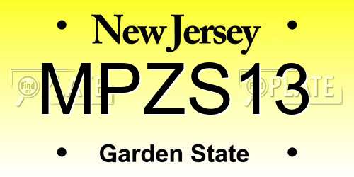 MPZS13 New Jersey License Plate