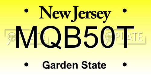 MQB50T New Jersey License Plate