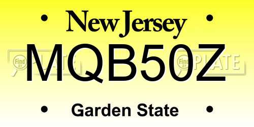 MQB50Z New Jersey License Plate