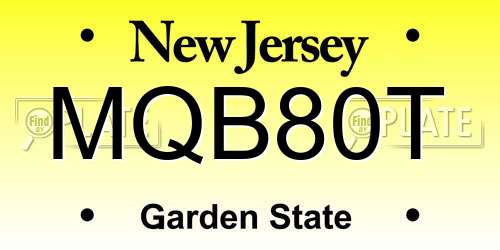 MQB80T New Jersey License Plate