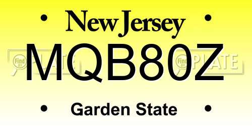MQB80Z New Jersey License Plate