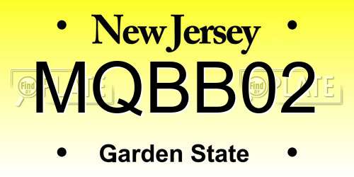 MQBB02 New Jersey License Plate