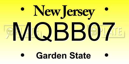 MQBB07 New Jersey License Plate