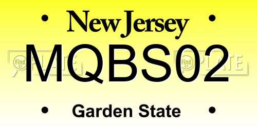 MQBS02 New Jersey License Plate