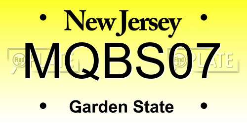 MQBS07 New Jersey License Plate