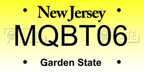 MQBT06 New Jersey License Plate