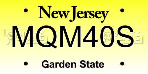 MQM40S New Jersey License Plate