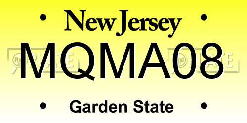 MQMA08 New Jersey License Plate