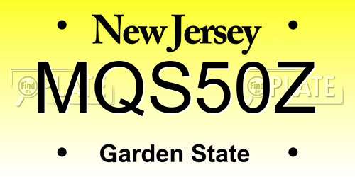 MQS50Z New Jersey License Plate