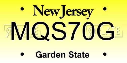 MQS70G New Jersey License Plate