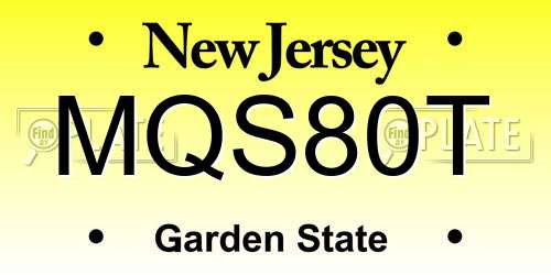 MQS80T New Jersey License Plate