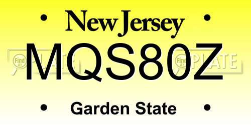 MQS80Z New Jersey License Plate