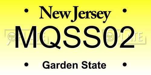 MQSS02 New Jersey License Plate