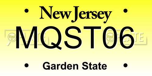 MQST06 New Jersey License Plate