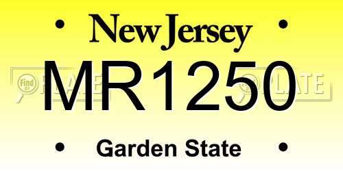 MR1250 New Jersey License Plate